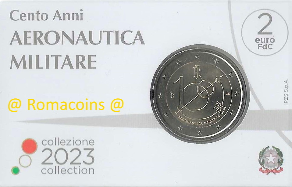 Coincard_2_Euro_Sondermuenze_Italien_2023_Militaerische_Luftfahrt