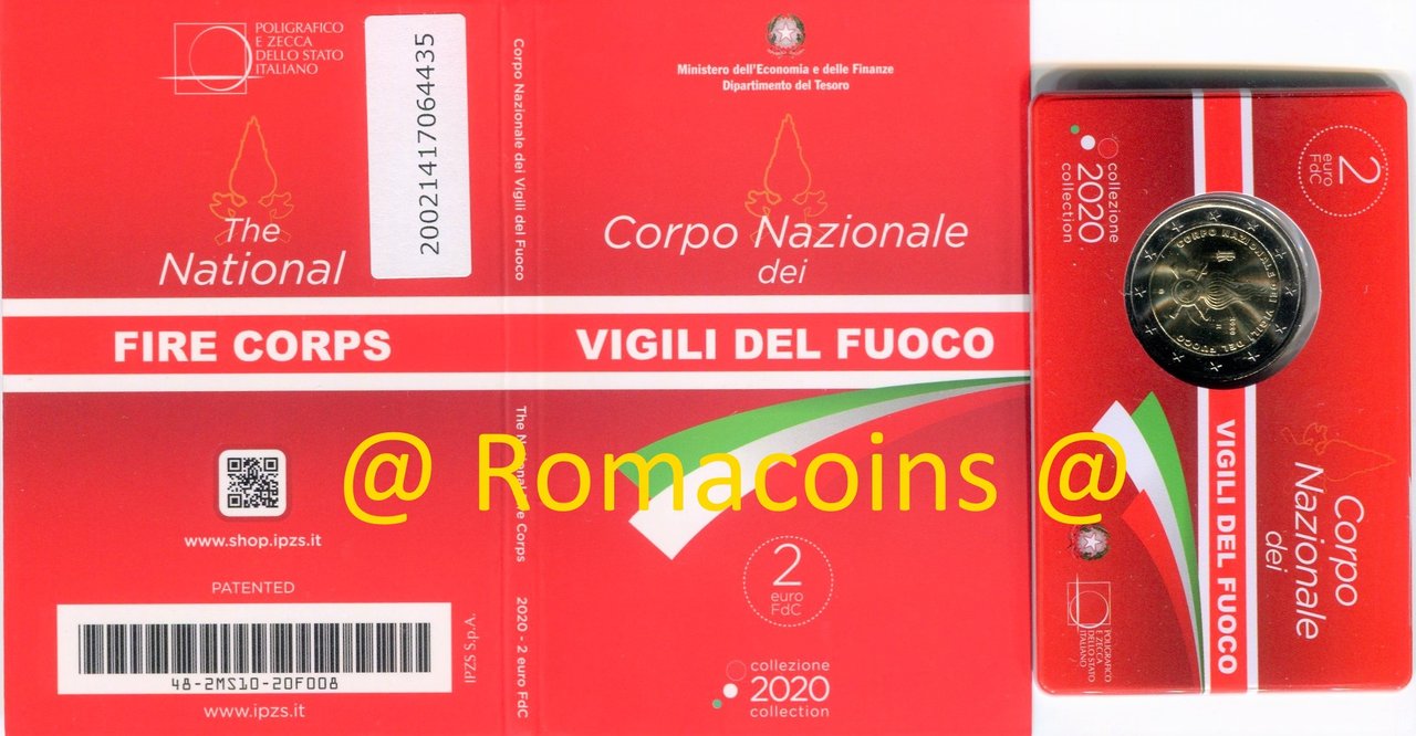 Coincard_2_Euros_Commemorative_Italie_2020_Pompiers_Bu
