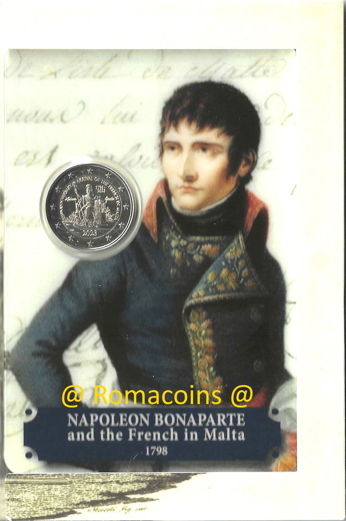 Coincard_2_Euros_Commemorative_Malte_2023_Napoleon_Bonaparte