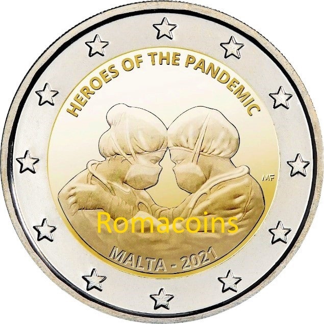 Coincard_2_Euros_Malta_2021_Heroes_de_la_Pandemia_Fdc