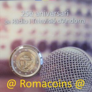 Coincard Andorra 2016 2 Euro 25 Anos Rádio Televisão Bnc