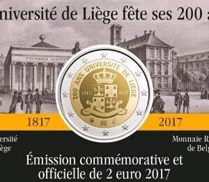 Coincard Bélgica 2017 2 Euro Liège Idioma aleatório