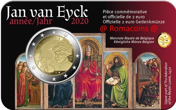 Coincard_Belgium_2020_2_Euro_Jan_van_Eyck_French_Language