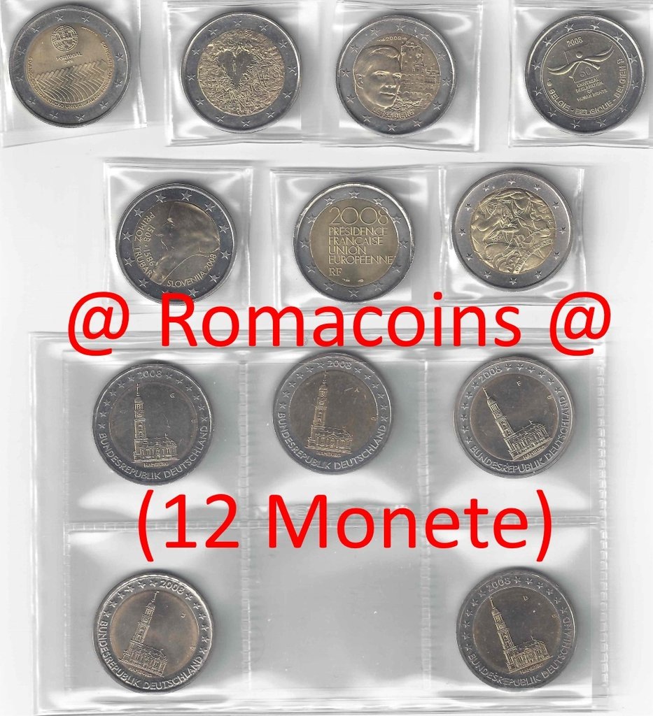 Collezione_Completa_2_Euro_Commemorativi_2008_12_Monete