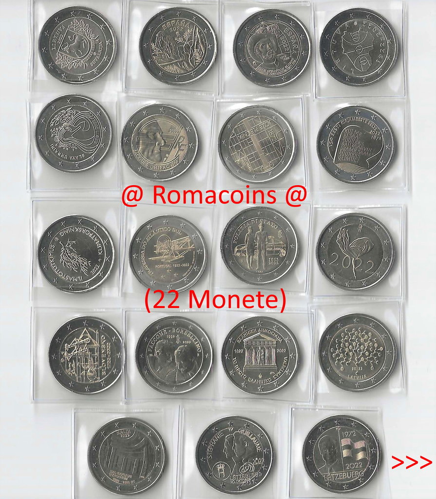 Collezione_Completa_2_Euro_Commemorativi_2022_22_Monete