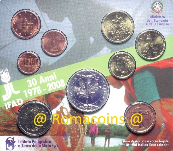 Divisionale_Italia_2008_Serie_con_5_Euro_Argento_Fdc_Negozio_di_Numismatica_a_Roma
