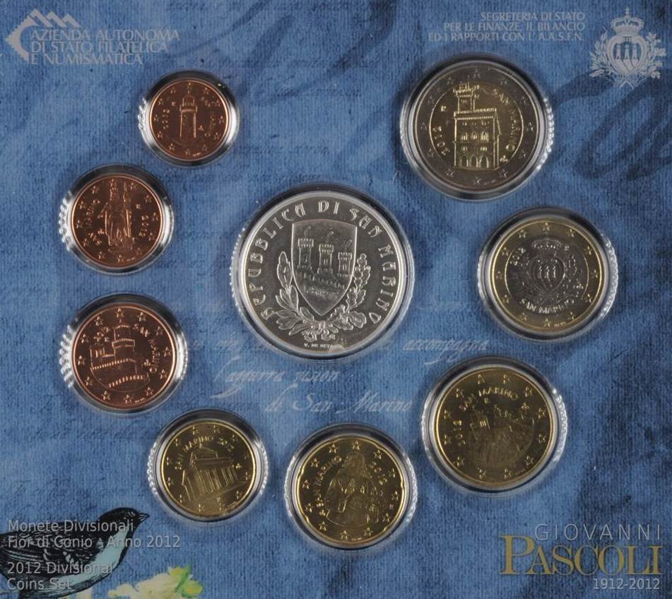Divisionale_San_Marino_2012_Serie_Euro_Fdc