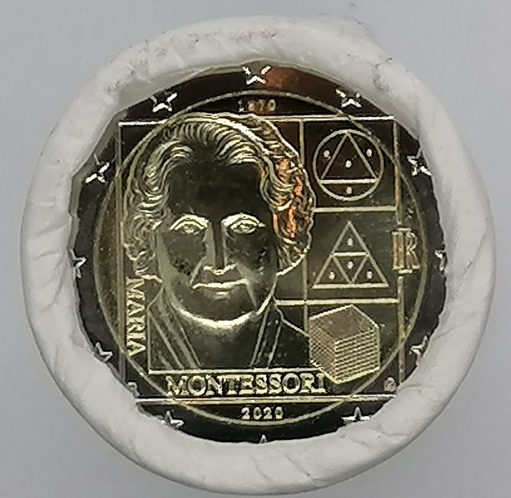Rotolino_2_Euro_Italia_2020_Maria_Montessori_Raro