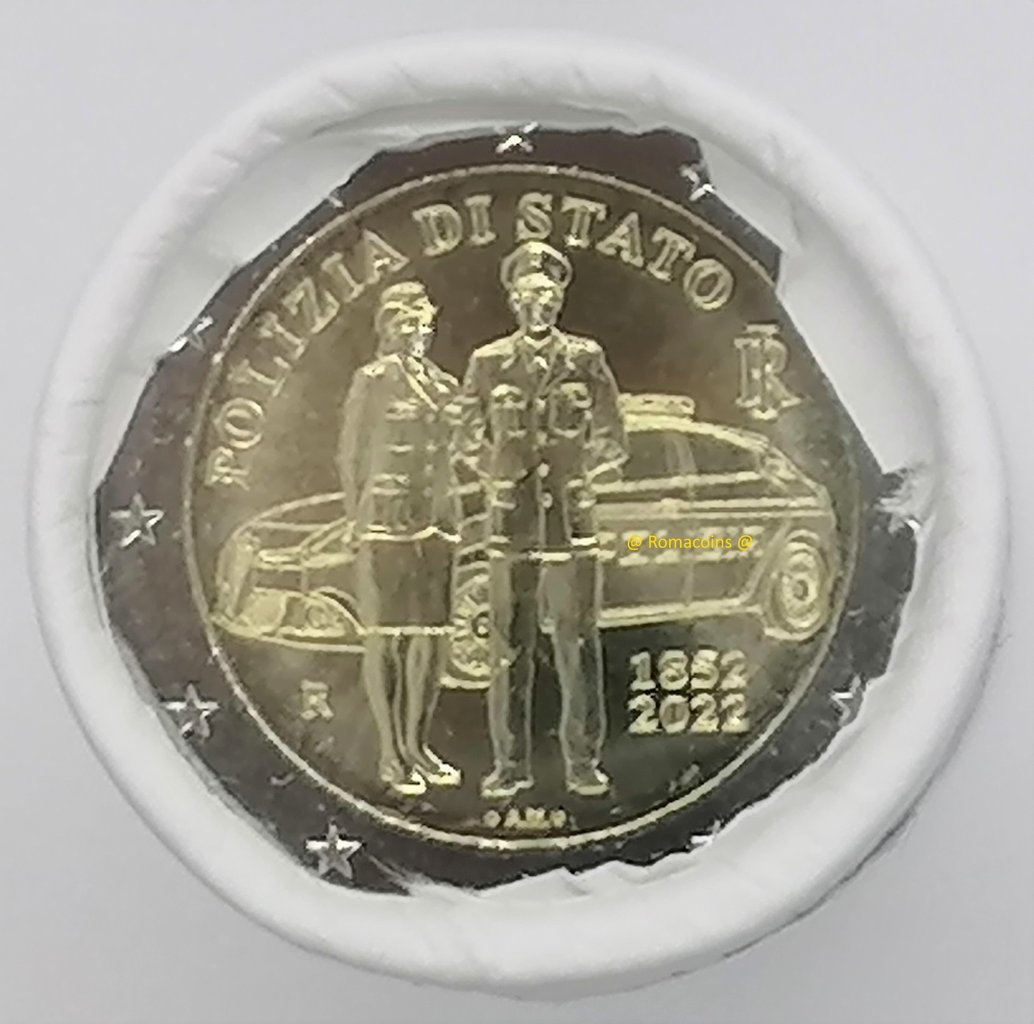 Rotolino_2_Euro_Italia_2022_Polizia_di_Stato_Italiana_Raro