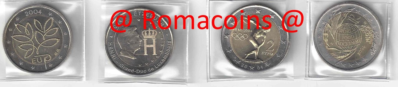 Serie_Completa_2_Euros_Conmemorativos_2004_4_Monedas