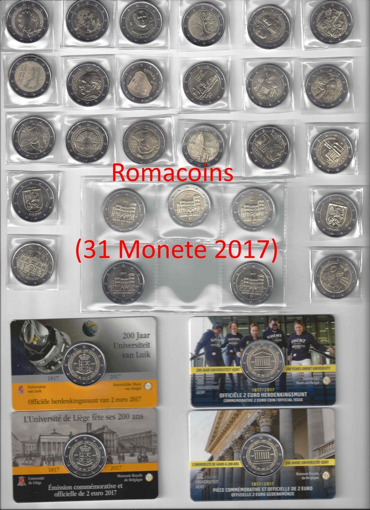 Serie_Completa_2_Euros_Conmemorativos_2017_31_Monedas_Romacoins_2