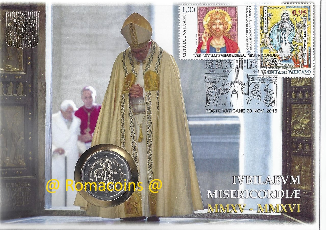 Vatikan_Numisbrief_2016_2_Euro_Barmherzigkeit