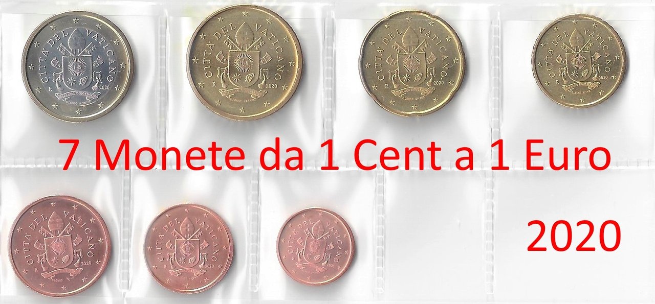 Vatikan_kursmuenzensatz_2020_1_Cent_-_1_Euro_7_Muenzen_Unc.