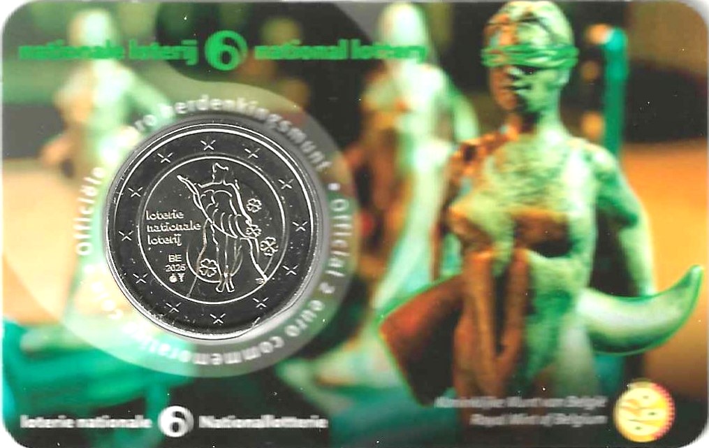 Coincard Belgio 2 Euro 2025 Olandese Coincard Belgio 2025 Lotteria Nazionale Lingua Olandese