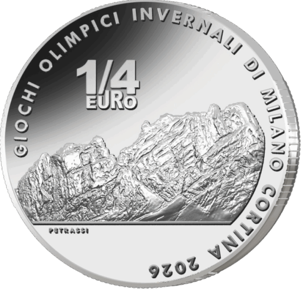 25 Centesimi Italia 2025 1/4 Euro Milano Cortina 2026 3 Monete