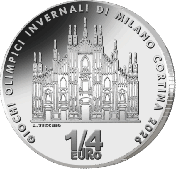 25 Centesimi Italia 2025 1/4 Euro Milano Cortina 2026 Duomo