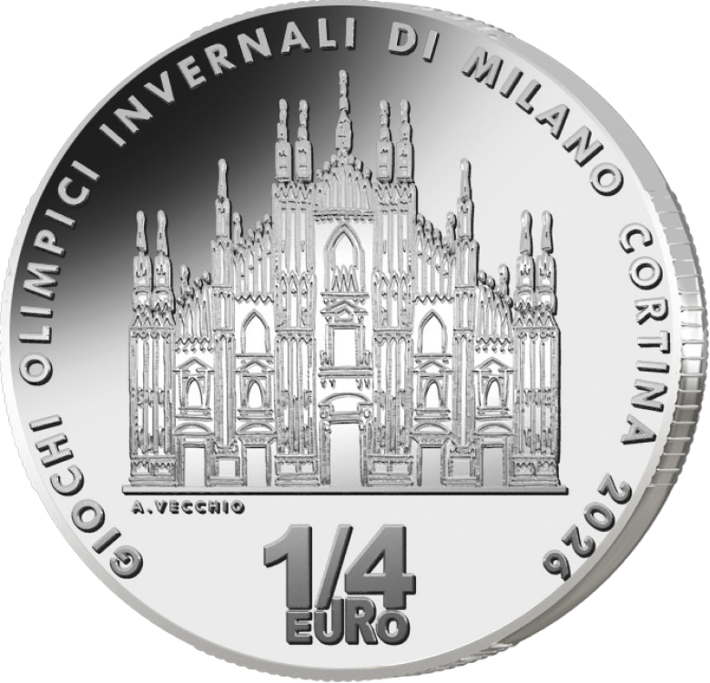 25 Centesimi Italia 2025 1/4 Euro Milano Cortina 2026 Duomo 25 Centesimi Italia 2025 1/4 Euro Milano Cortina 2026 Duomo