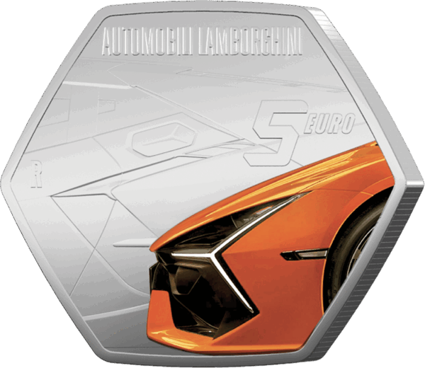 5 Euro Lamborghini Arancione 2025.