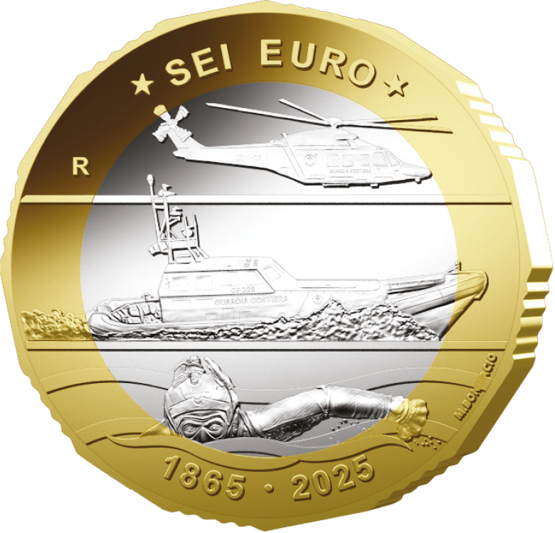 6 Euro Italia 2025 Guardia Costiera Moneta Fdc 6 Euro Italia 2025 Guardia Costiera Moneta Fdc