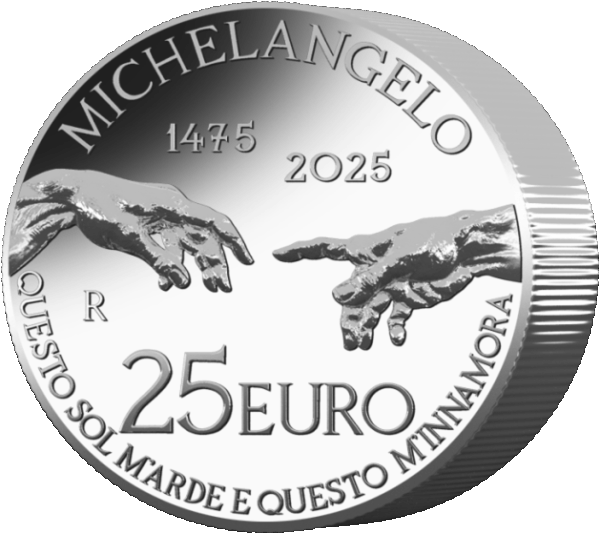 25 Euro Michelangelo 2025 Italia Argento 1 Kg