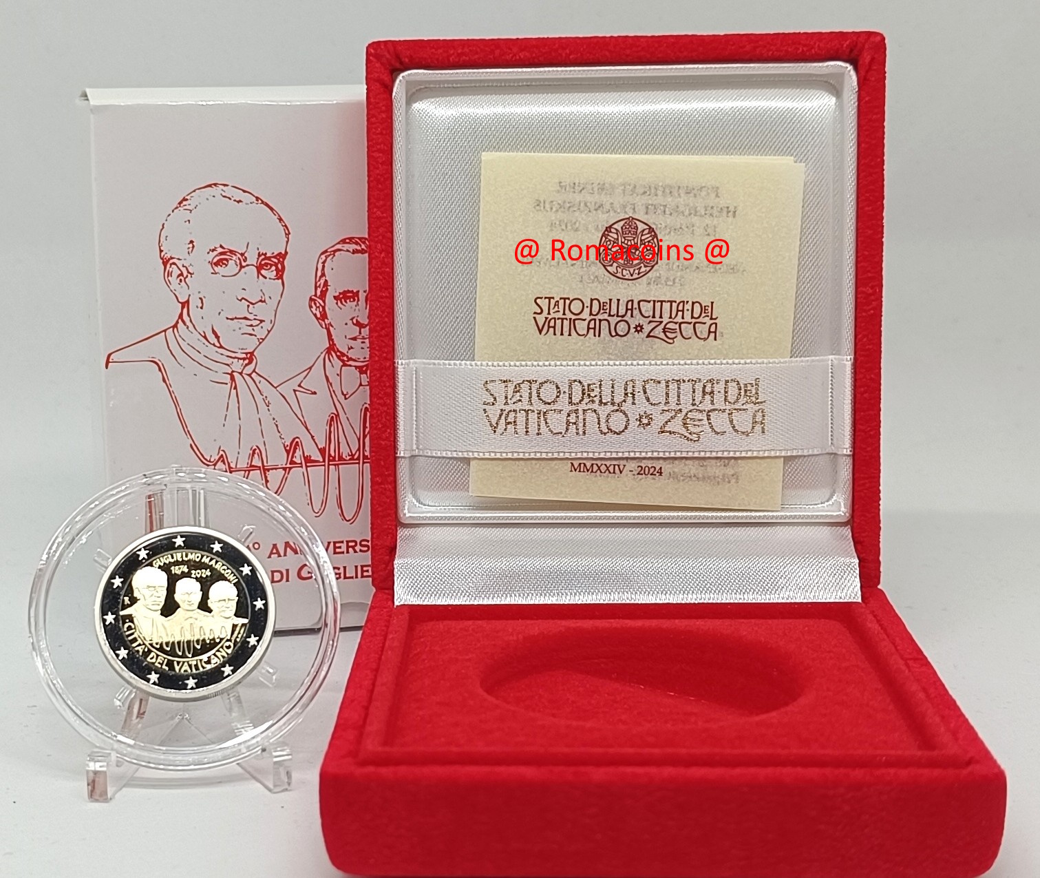 2 Euro Comemorativi Vaticano 2024 Guglielmo Marconi Proof 2 Euro Comemorativi Vaticano 2024 Guglielmo Marconi Proof