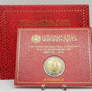 2 Euro Commemorativi Vaticano 2024 Guglielmo Marconi Fdc