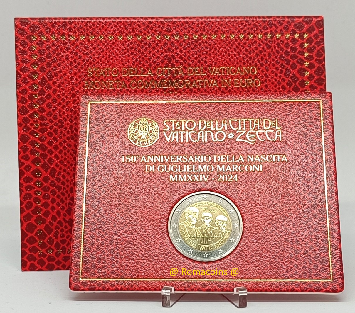 2 Euro Commemorativi Vaticano 2024 Guglielmo Marconi Fdc