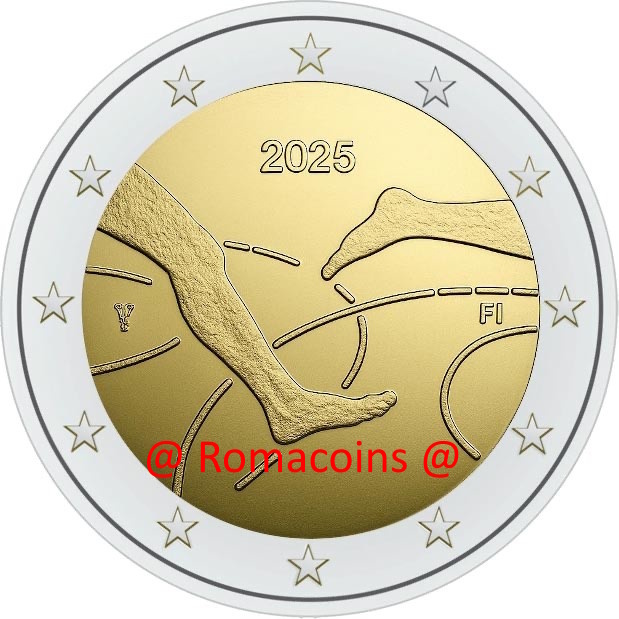 2 euro atletica 2025 2 Euro Commemorativi Finlandia 2025 100 Anni Atletica