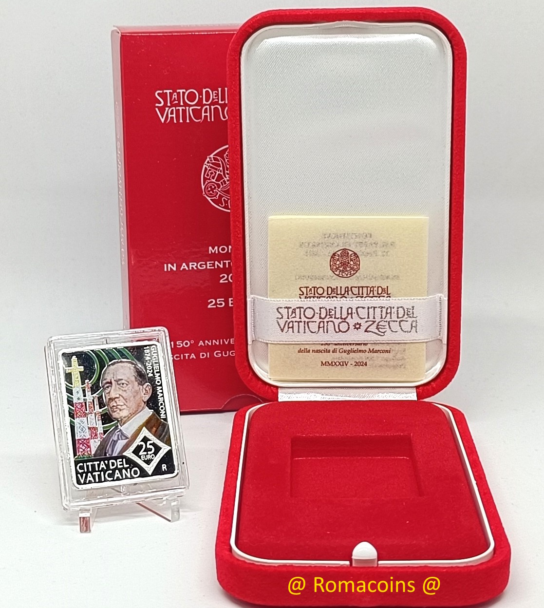 25 Euro Vaticano 2024 Guglielmo Marconi Argento Proof