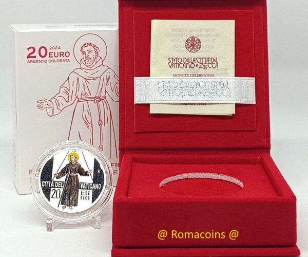 20 Euro Vaticano 2024 Argento San Francesco  Le Stimmate Proof