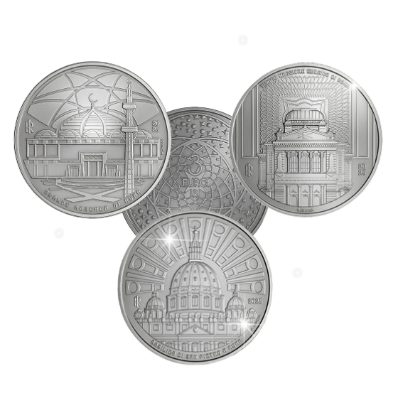 Trittico Le Tre Religioni Monoteiste 2025 3 Euro Italia Argento Fdc