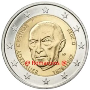 2 Euro Commemorativi 2026 Germania Konrad Adenauer