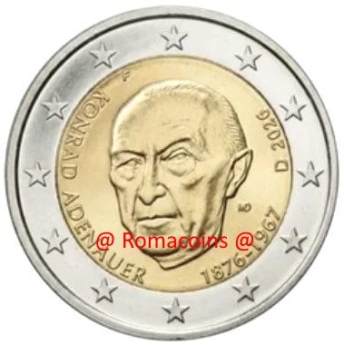 2 Euro Commemorativi 2026 Germania Konrad Adenauer