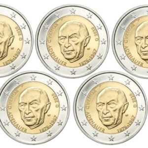 2 Euro Commemorativi 2026 Konrad Adenauer ADFGJ