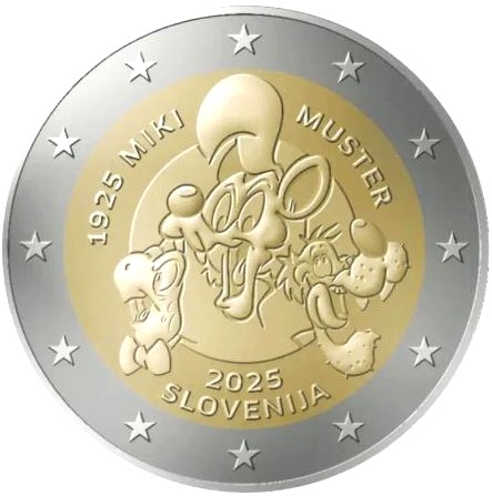 2 Euro Commemorativi Slovenia 2025 Miki Muster