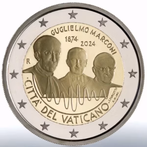 2 Euro Commemorative Coin Vatican 2024 Marconi Unc