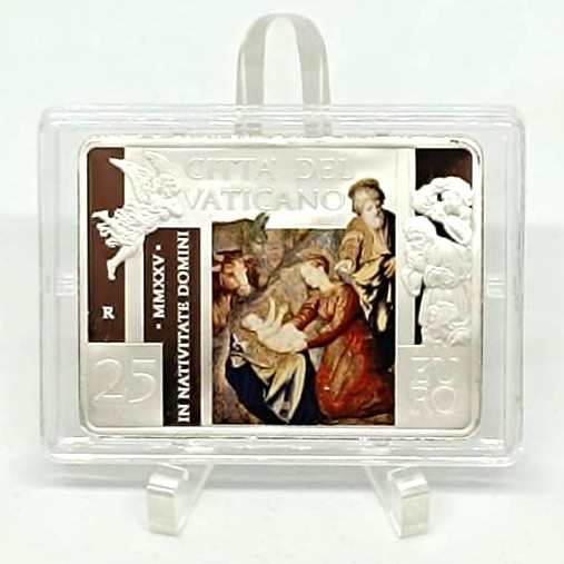 25 Euro Vaticano 2025 Natale Argento Proof Rarissima