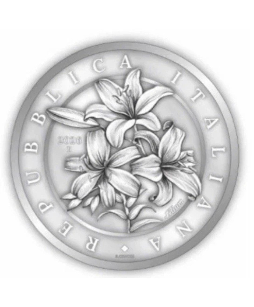 25 Centesimi Flora e Fauna Euro Argento Fdc Il Giglio Rara