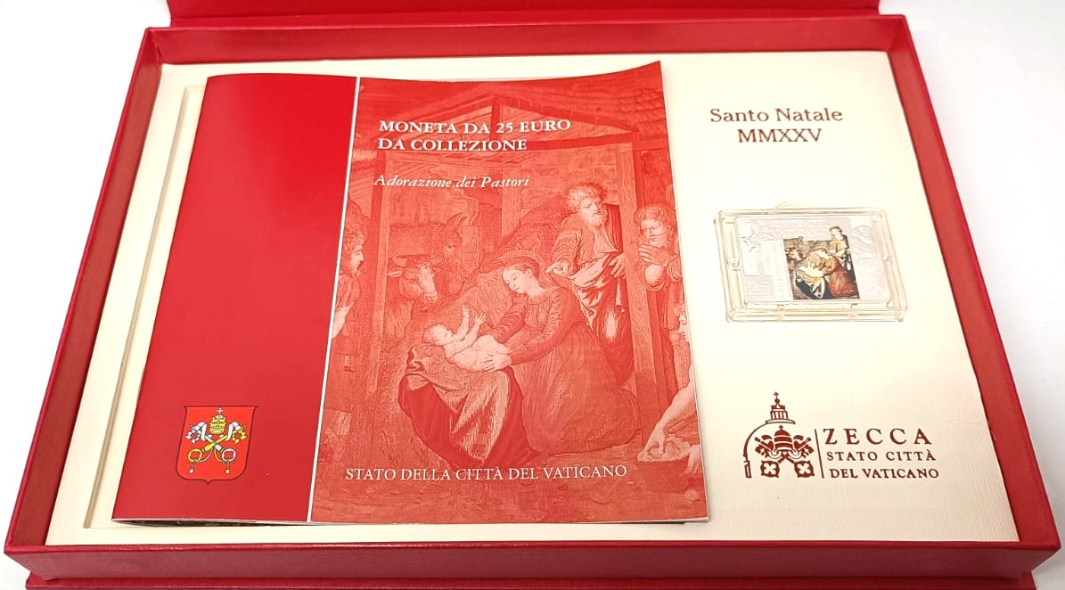 25 Euro Vatikan 2025 Weihnachten Silber PP Sehr Selten