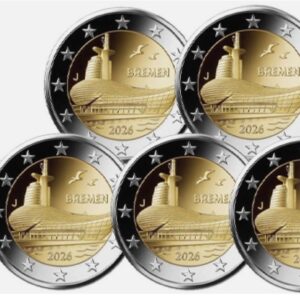 2 Euro Commemorativi 2026 Germania Bremen ADFGJ Unc
