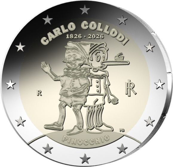 2 Euro Commemorativi Pinocchio 2026 Italia Collodi