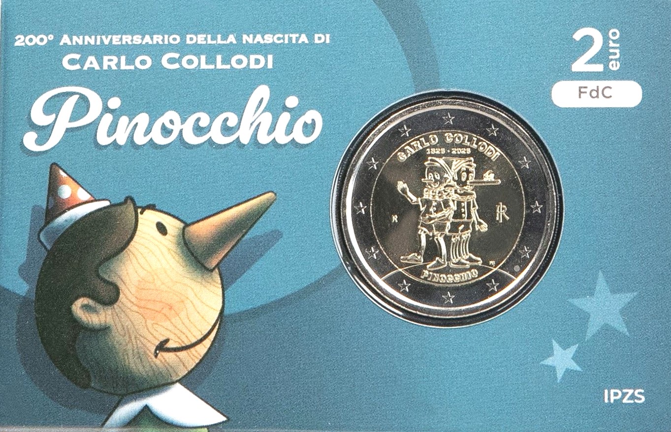 Coincard Italia 2026 Pinocchio 2 Euro Commemorativi