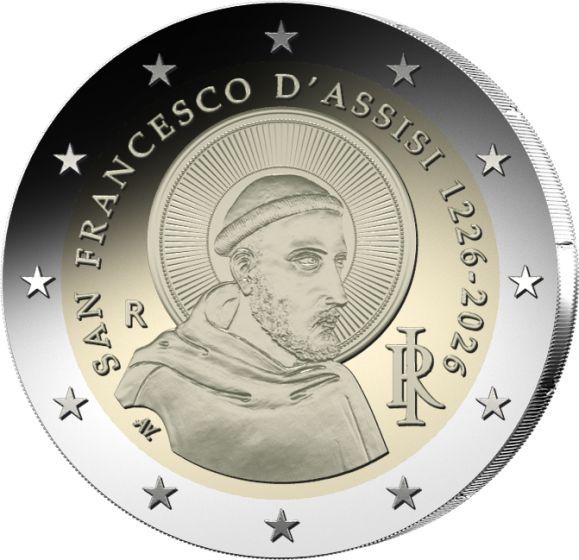 2 Euro Commemorativi San Francesco D'Assisi 2026 Italia 2 Euro Commemorativi San Francesco D'Assisi 2026 Italia