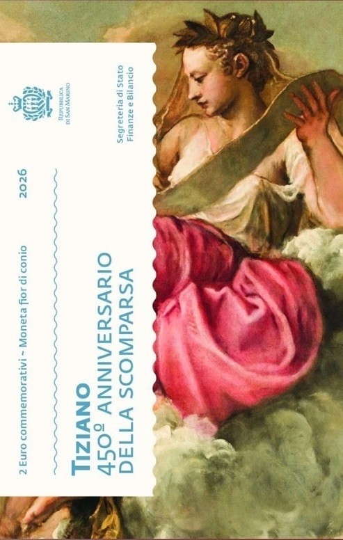 2 Euro Commemorativi Tiziano 2026 San Marino Fdc 2 Euro Commemorativi Tiziano 2026 San Marino Fdc