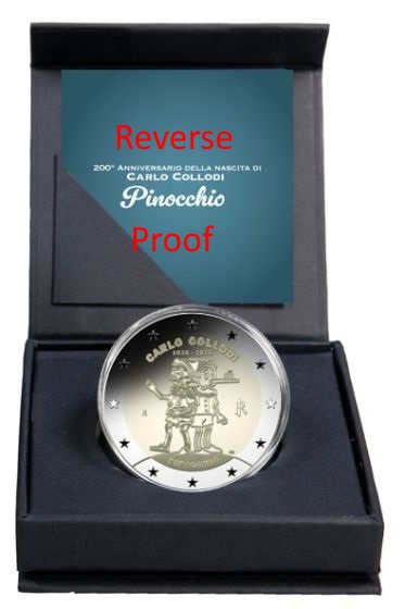 2 Euro Pinocchio Reverse Proof 2026 Italia Fs
