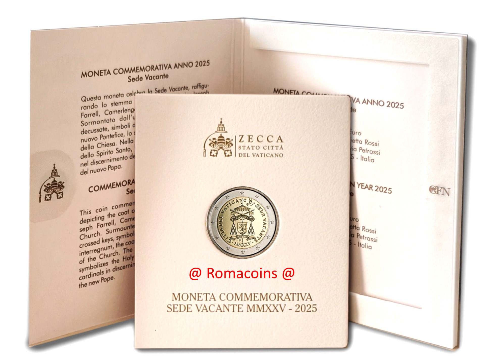 2 Euro Sede Vacante Vaticano 2025 Fdc Rara