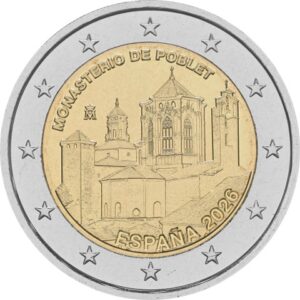 2 Euro Spagna 2026 Monatero Poblet Unc