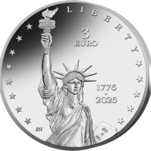 3 Euro Relazioni Italia Usa 2026 Argento Reverse Proof 1 OZ