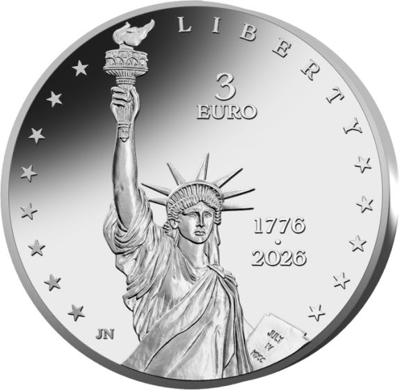 3 Euro Relazioni Italia Usa 2026 Argento Reverse Proof 1 OZ