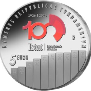 5 Euro Istat 2026 Italia Argento Fdc